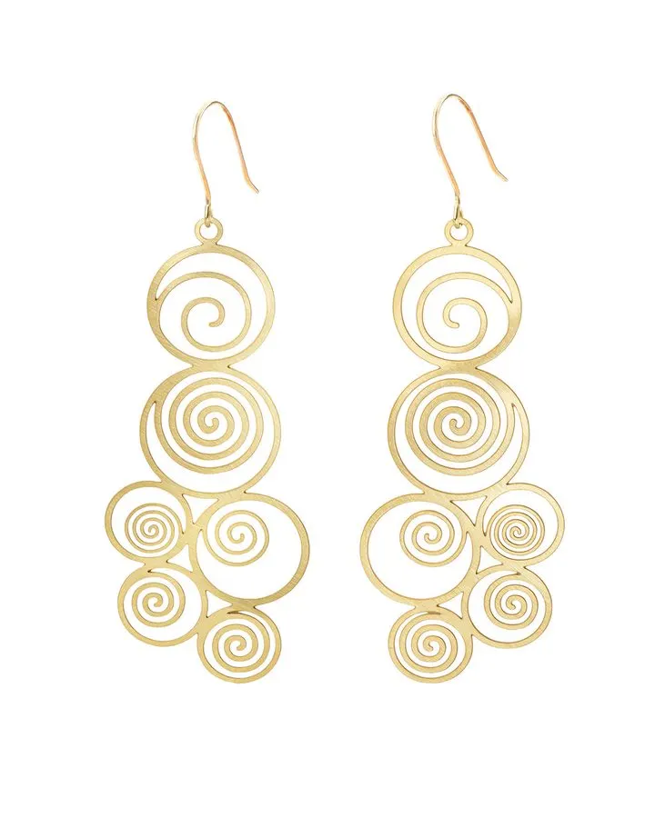 Gilded Spiral Statement Earrings