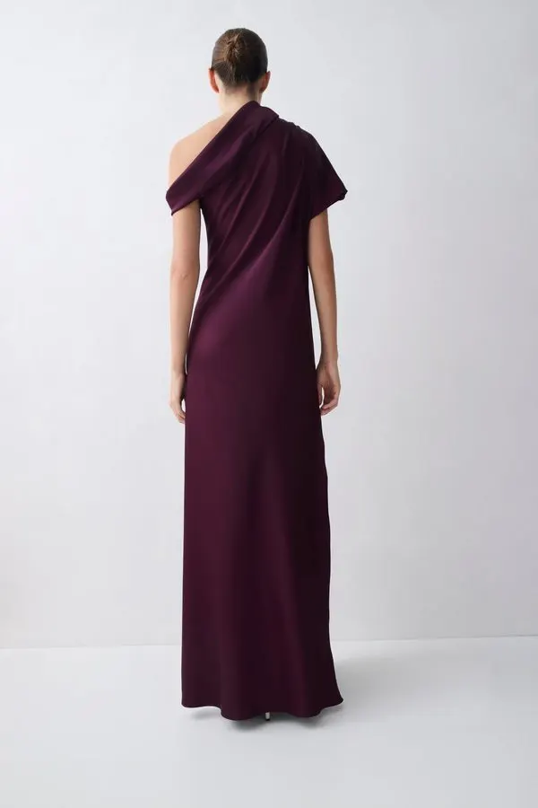 Plum Satin Slip Dress