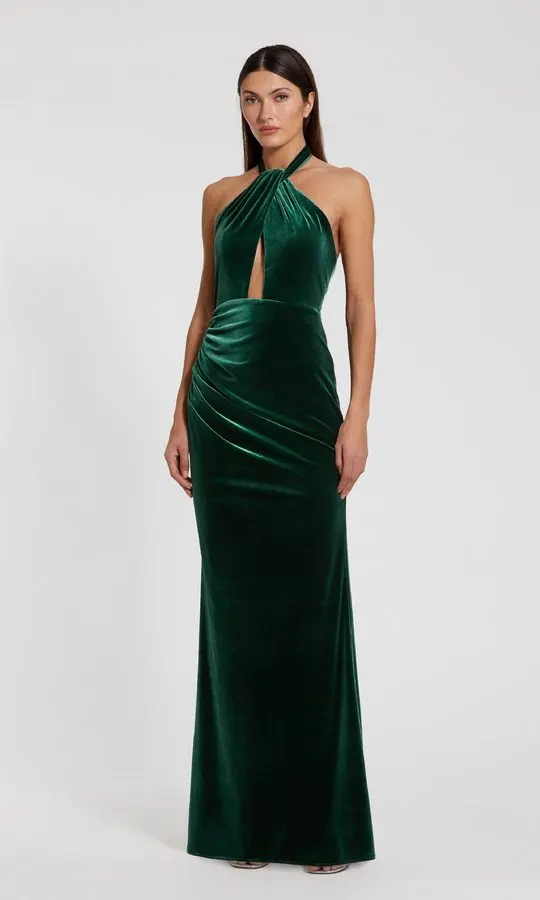 Emerald Velvet Maxi Dress