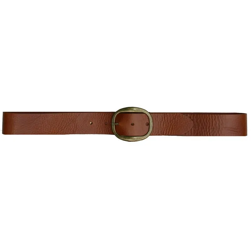 Antique Brass Leather Belt