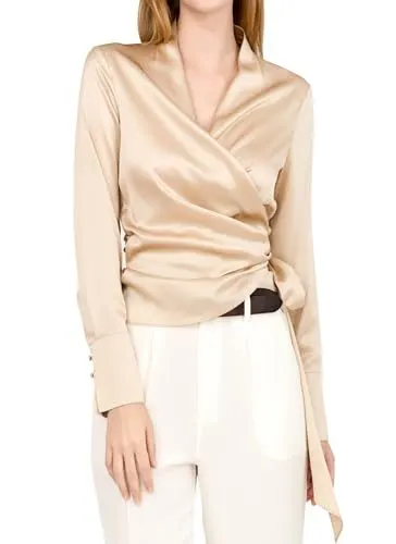 Mulberry Silk Wrap Blouse