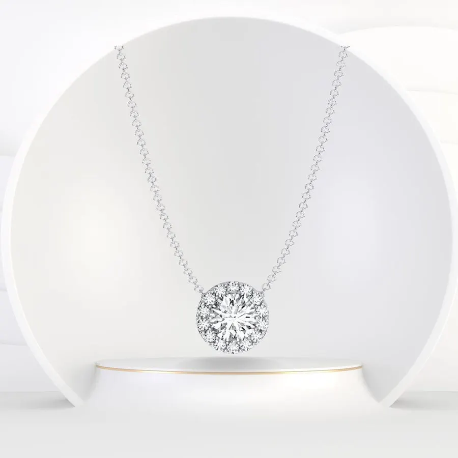 Halo Diamante Pendant Necklace