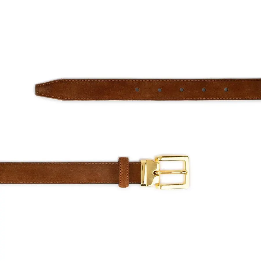 Tobacco Gold-Buckle Belt