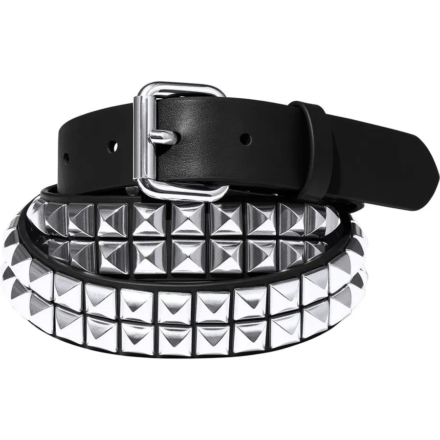 Studded Noir Leather Belt