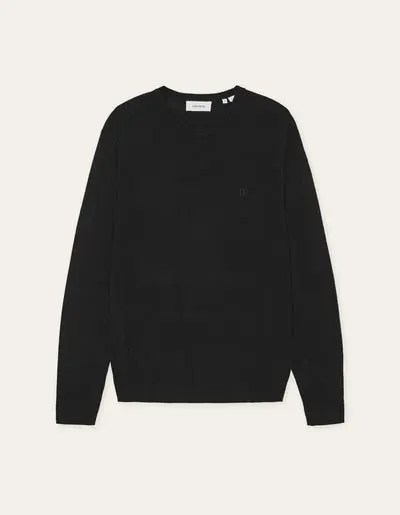 Black Fine-Gauge Knit Top