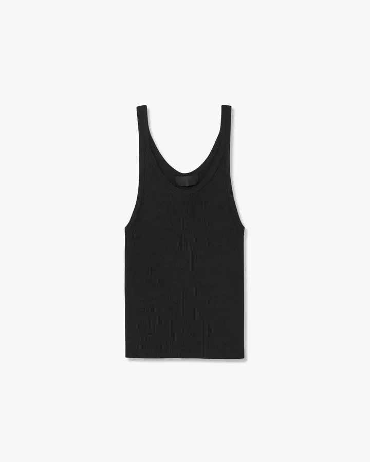 Black Fine-Gauge Knit Top