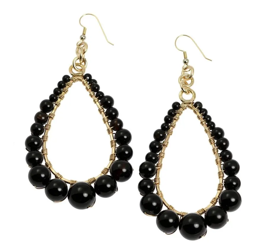 Onyx Teardrop Statement Earrings
