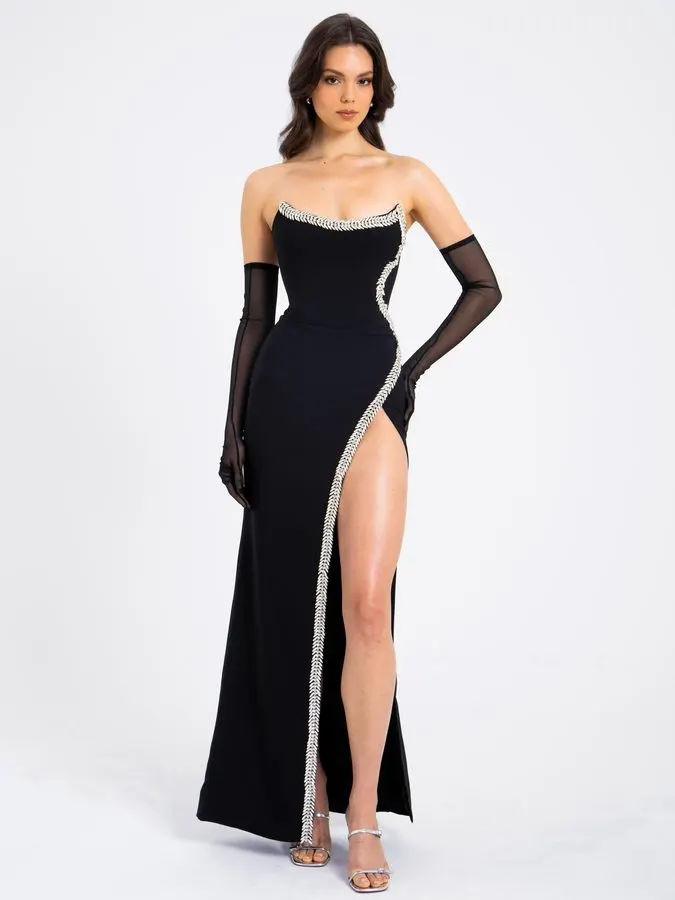 Onyx High-Slit Gown