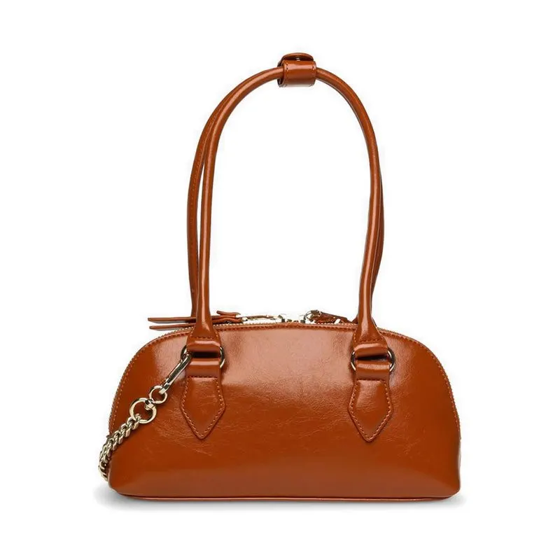 Rust Pebbled Shoulder Bag
