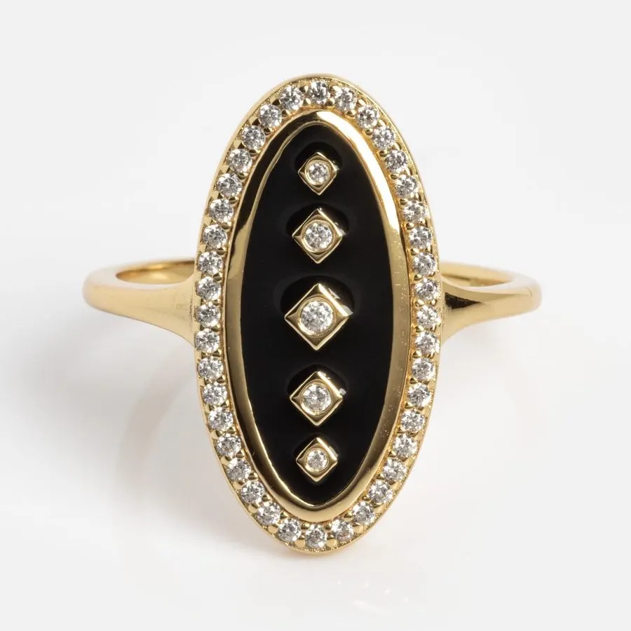 Velvet Noir Cocktail Ring