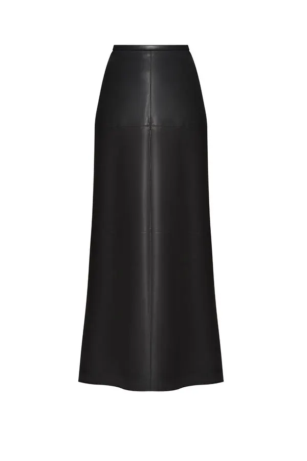 Midnight Leather Column Skirt