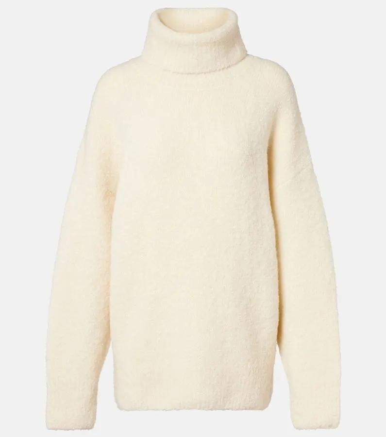 Snow Alpaca-Blend Turtleneck