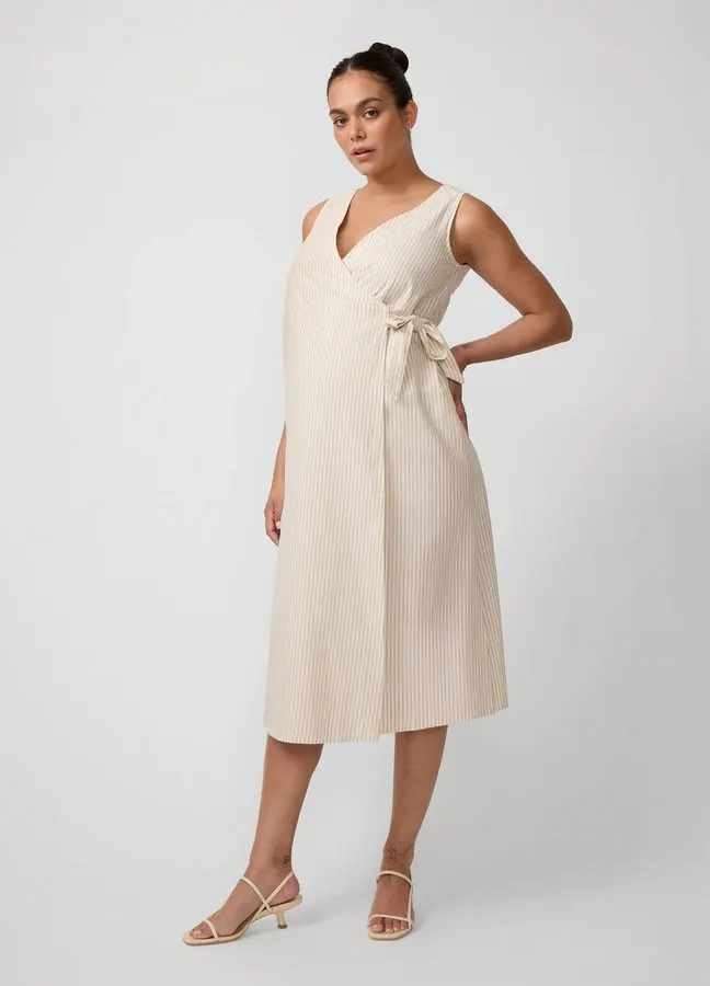Ines Linen-Blend Wrap Dress