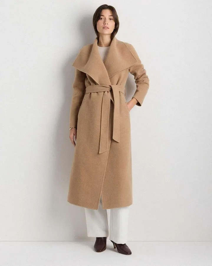 Camel Wrap Wool Coat