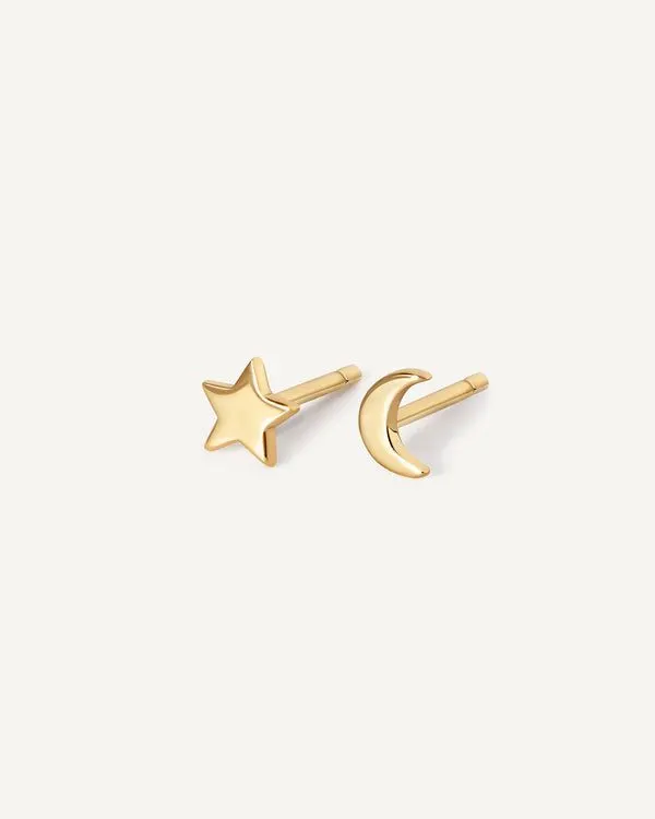 Celestial Star & Moon Studs