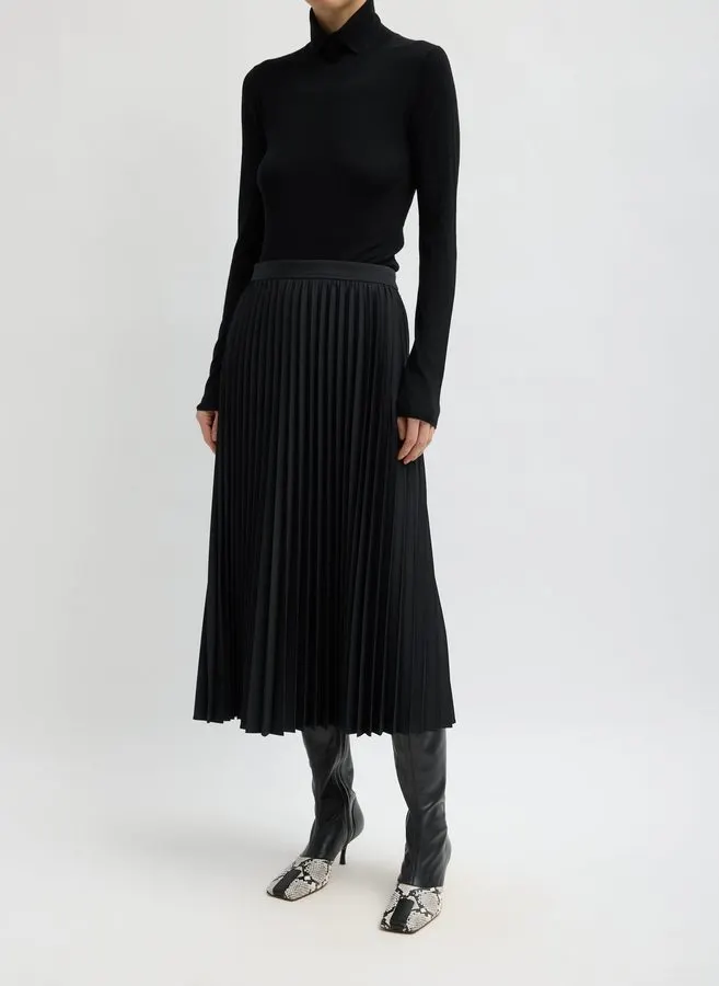 Charcoal Sunray Pleated Skirt