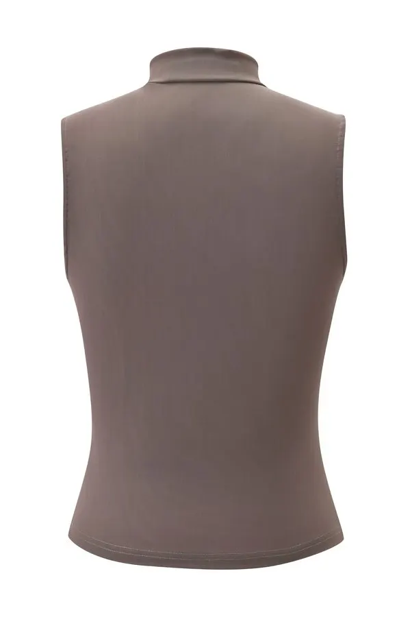 Fitted Mocha Knit Top