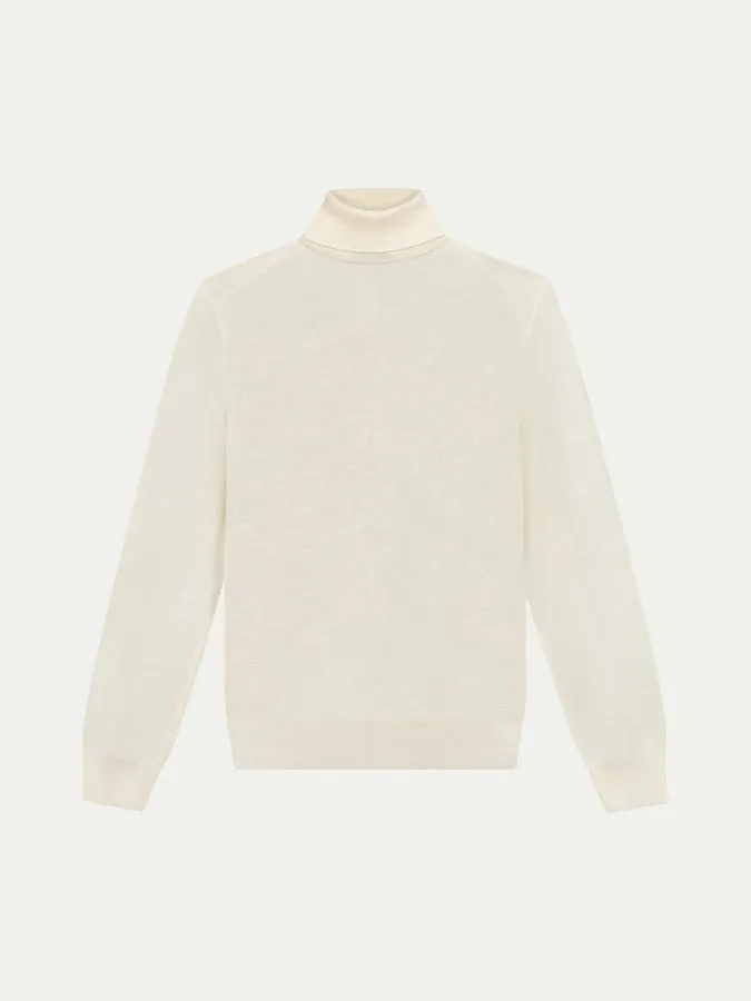 Ivory Ribbed Rollneck Sweater