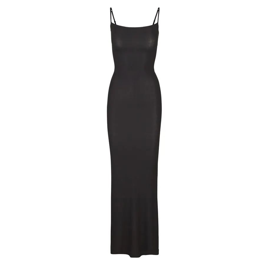 Onyx Strappy Maxi Slip Dress