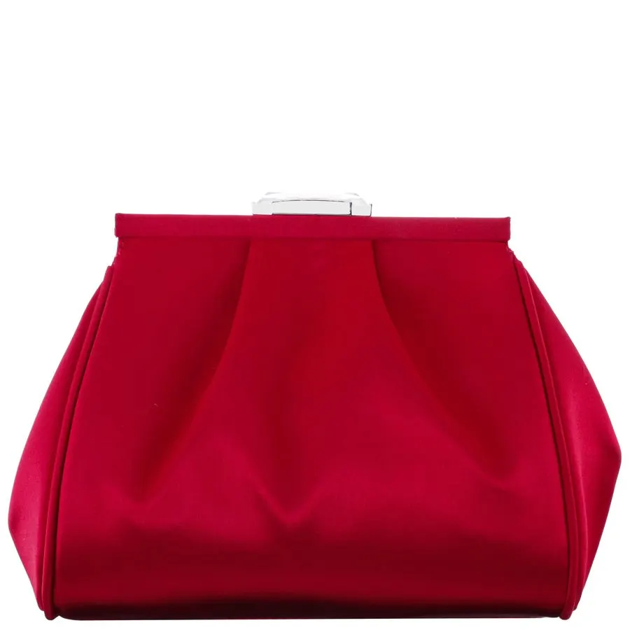 Rouge Satin Evening Clutch