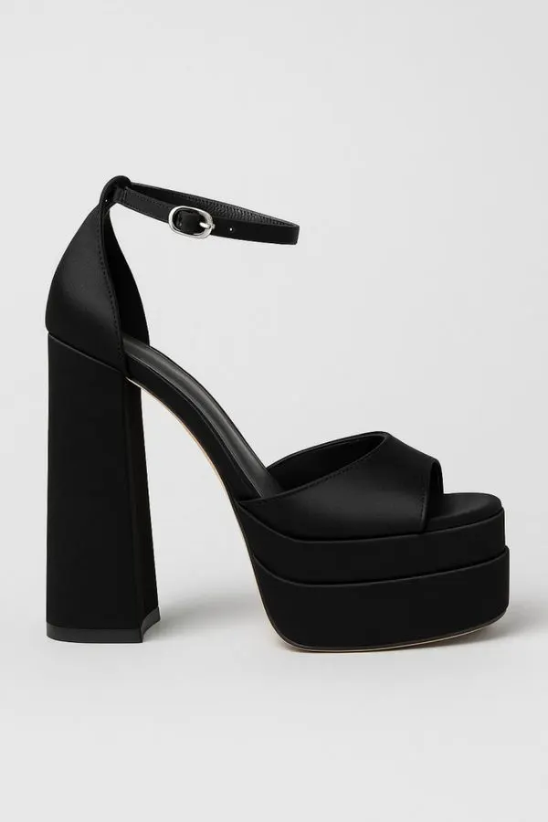 Obsidian Platform Heel Sandal