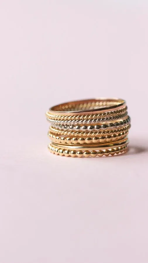 Gilded Trio Stacking Rings