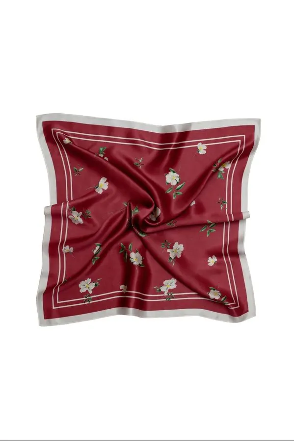 Crimson Twill Silk Scarf