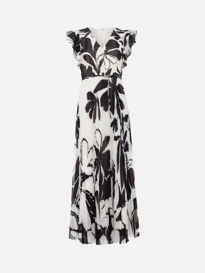 Monochrome Wrap Maxi Dress