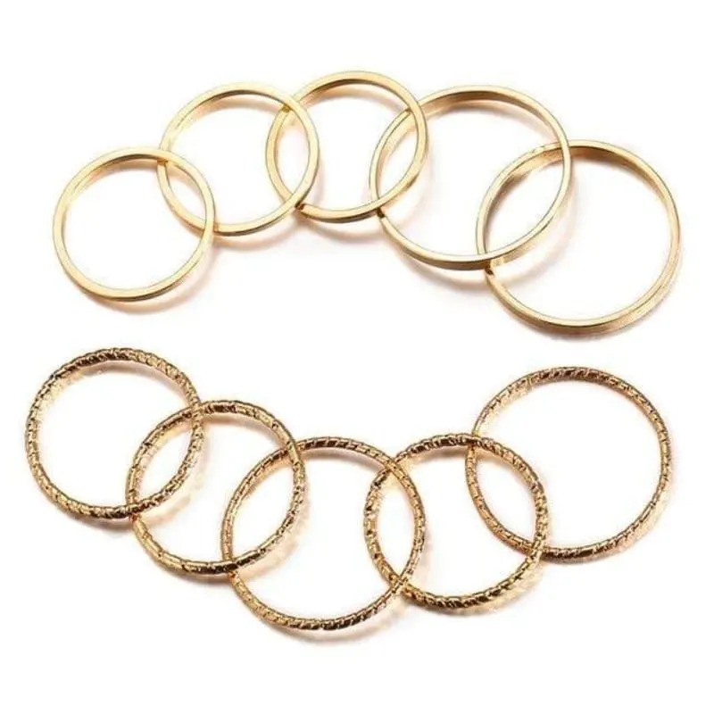 Layered Gold Ring Set