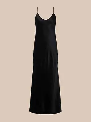 Blackened Satin Slip Gown