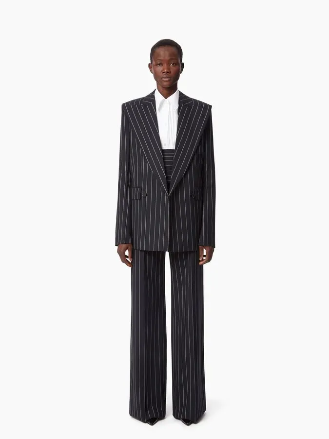 Noir Pinstripe Two-Piece Suit