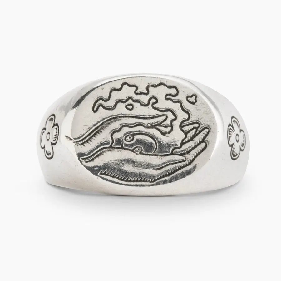 Oxidised Silver Signet Ring