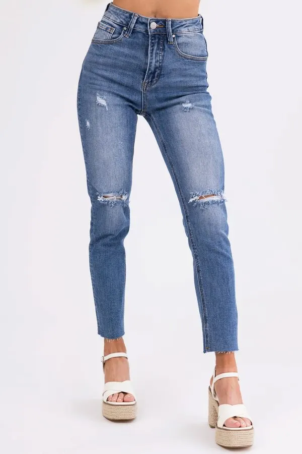 High-Rise Slim Denim