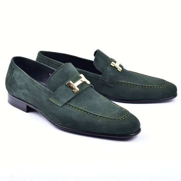 Emerald Buckle Loafers