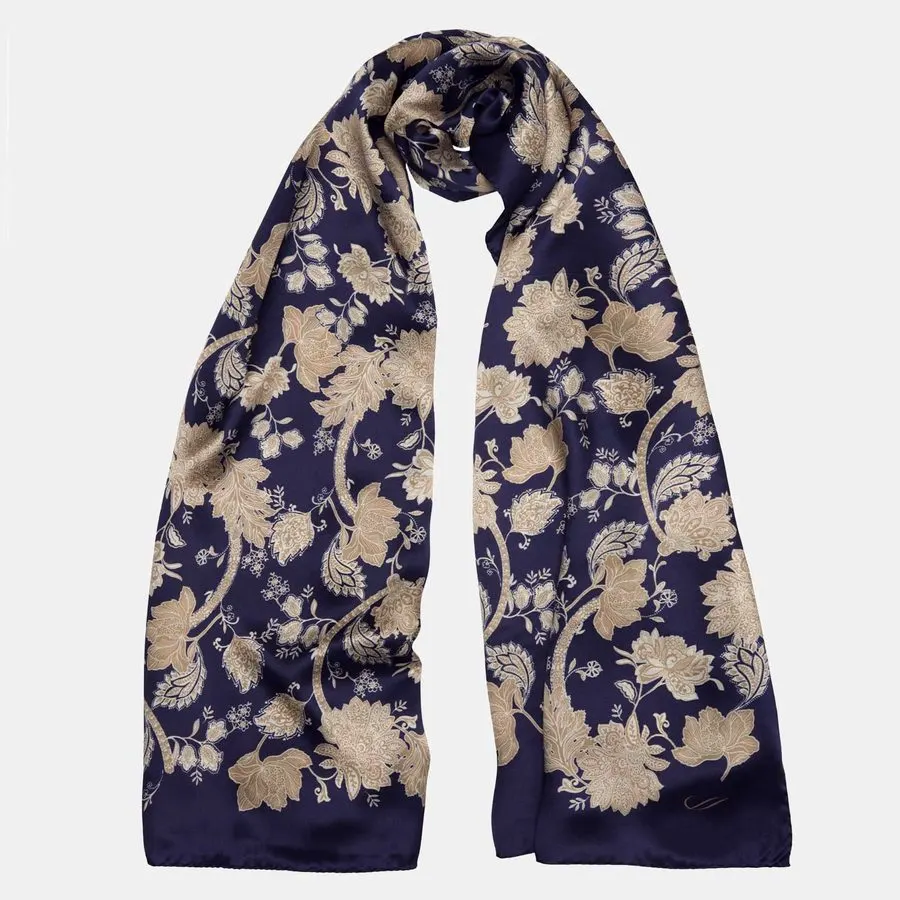 Midnight Marble Silk Shawl