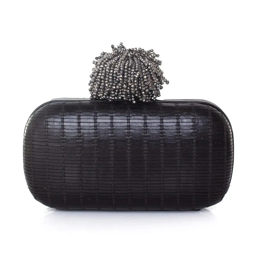 Onyx Structured Box Clutch