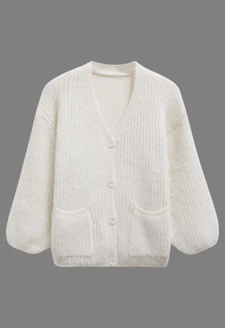 Ivory Chunky Knit Cardigan