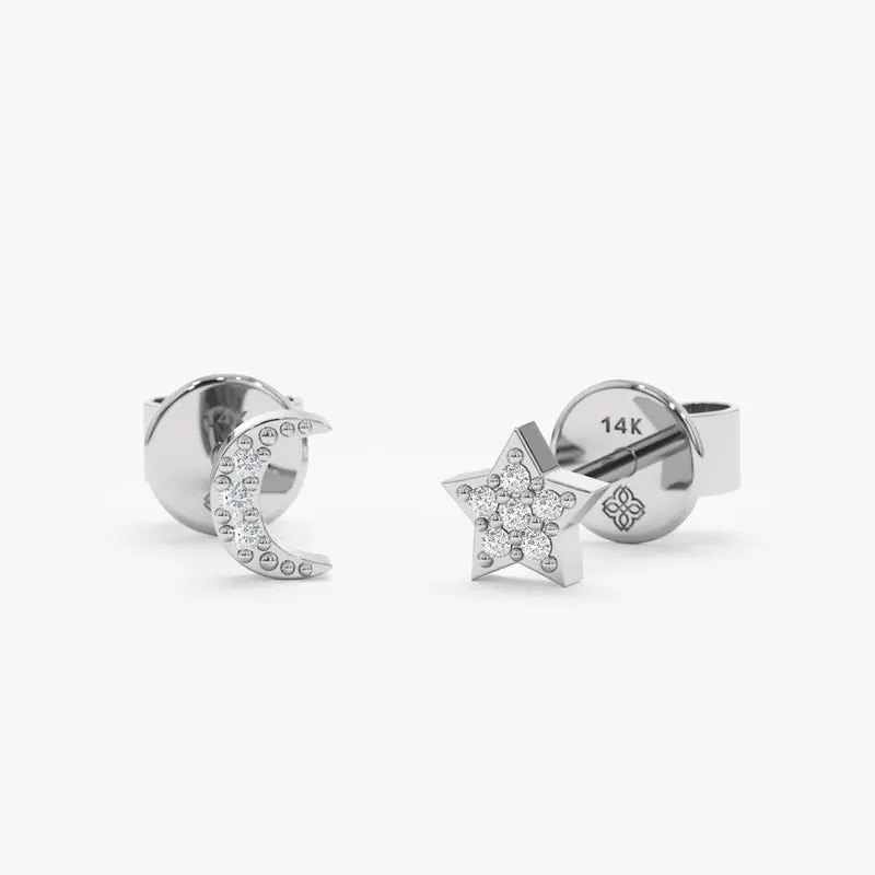 Celestial Star & Moon Studs