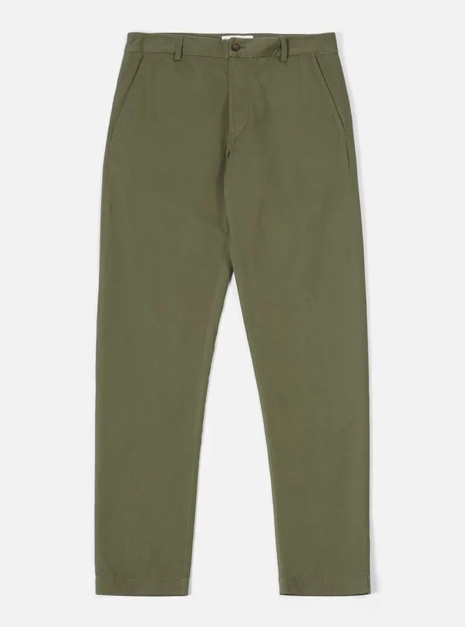 Olive Straight-Leg Trousers