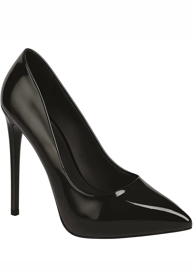 Onyx Glossy Pointed Pumps