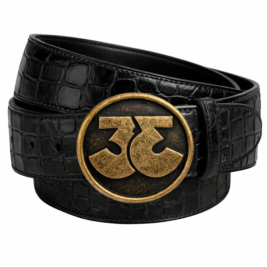 Obsidian Gold-Buckle Belt