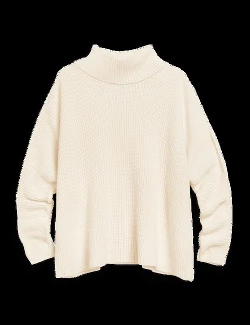 Ivory Ribbed Rollneck Sweater