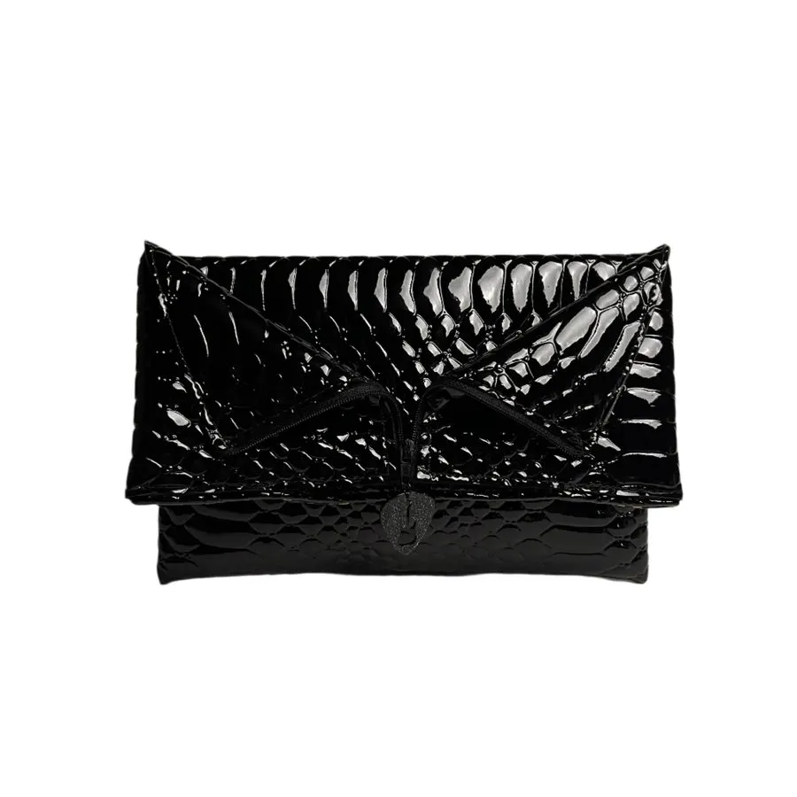 Onyx Structured Box Clutch