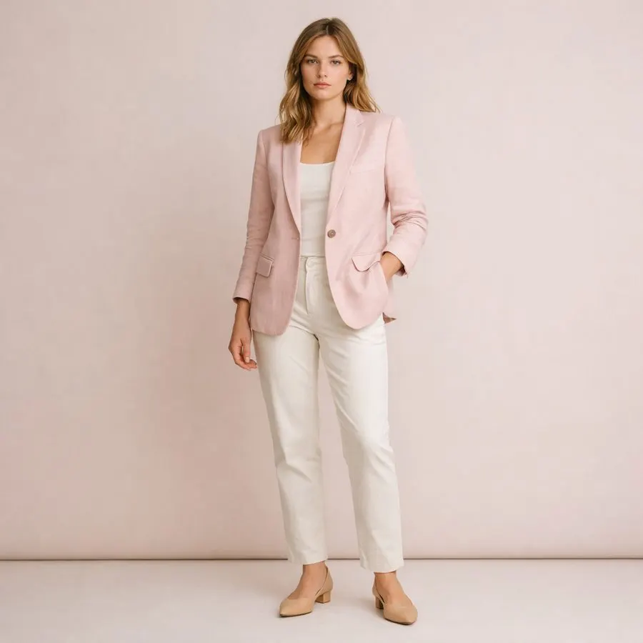 Blush Single-Button Blazer