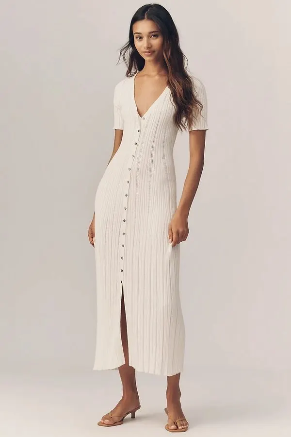 Vale Ribbed Knit Midi Dress