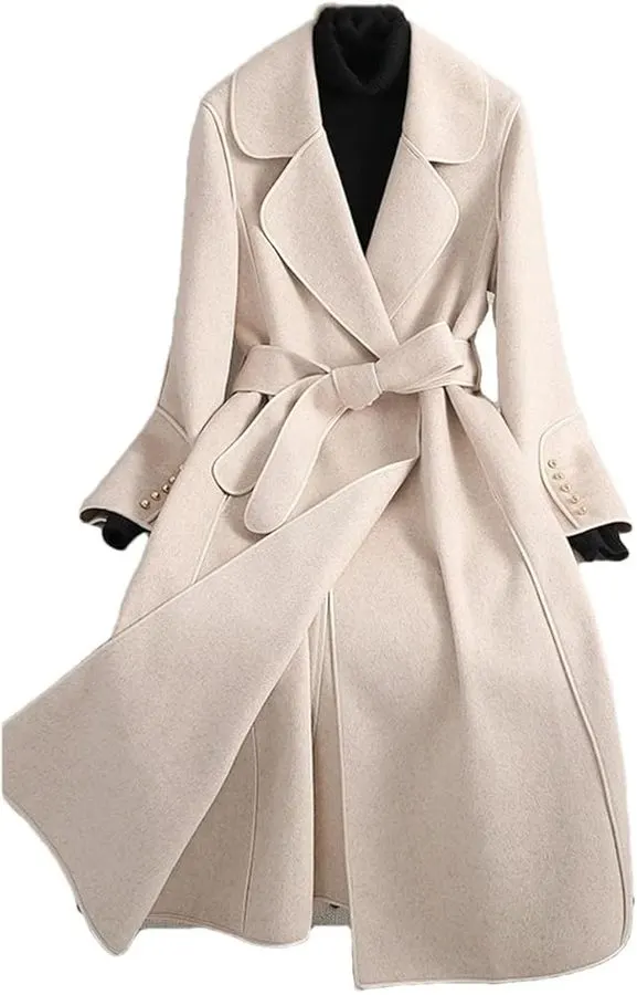 Beige Wrap Overcoat