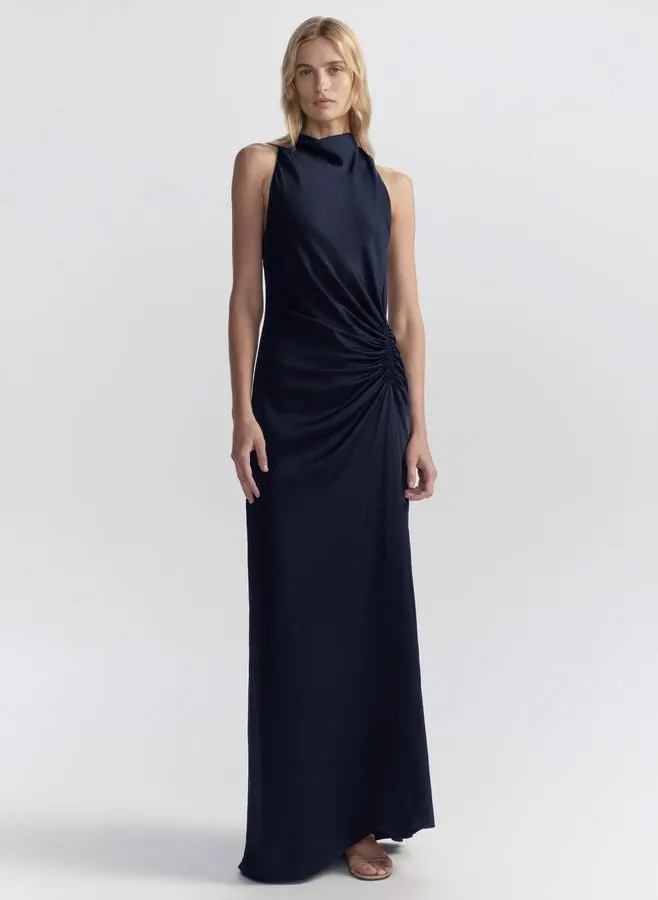 Sapphire Liquid-Satin Gown
