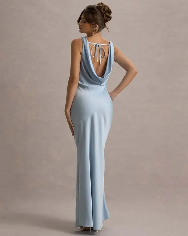 Velluto Draped Evening Gown