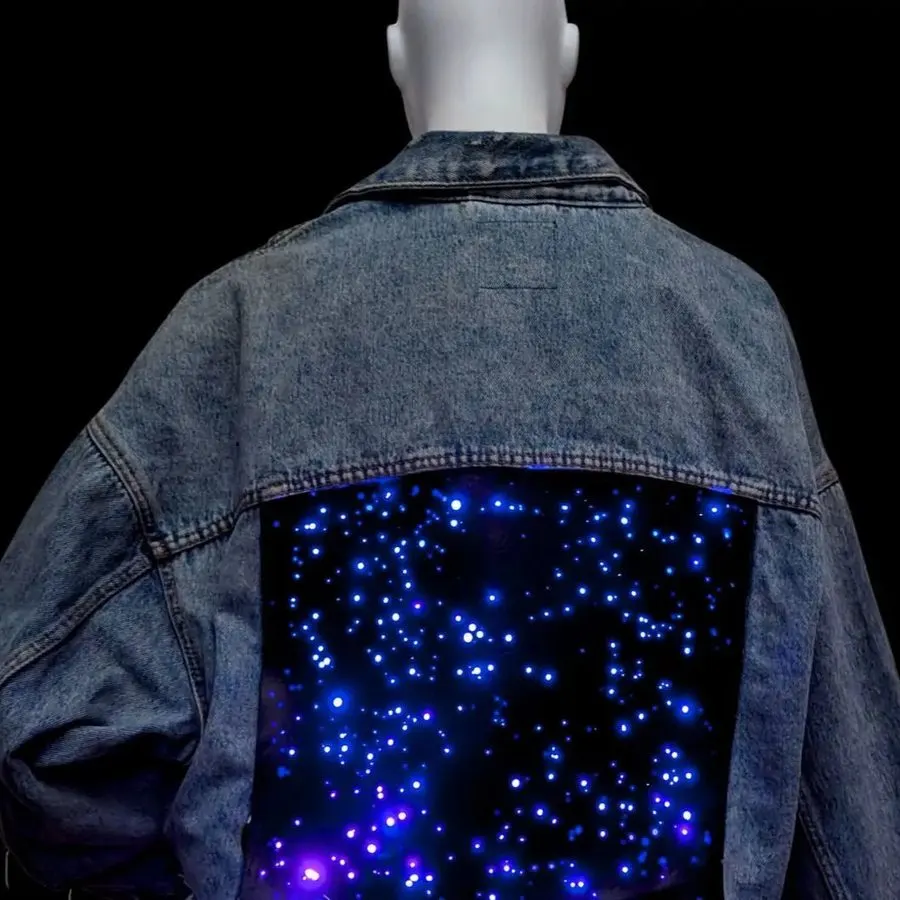 Statement Neon-Lit Denim Jacket