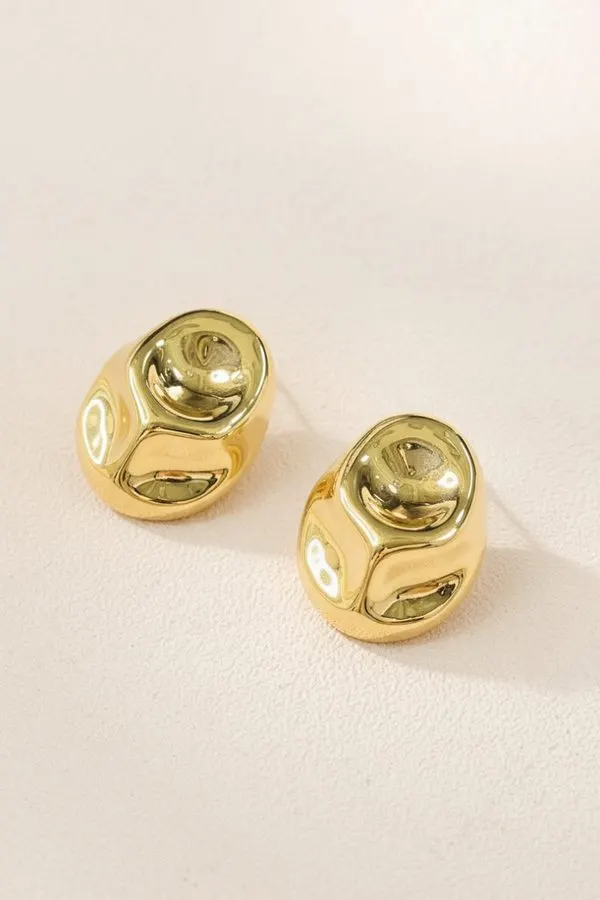 Molten Gold Sculptural Earrings